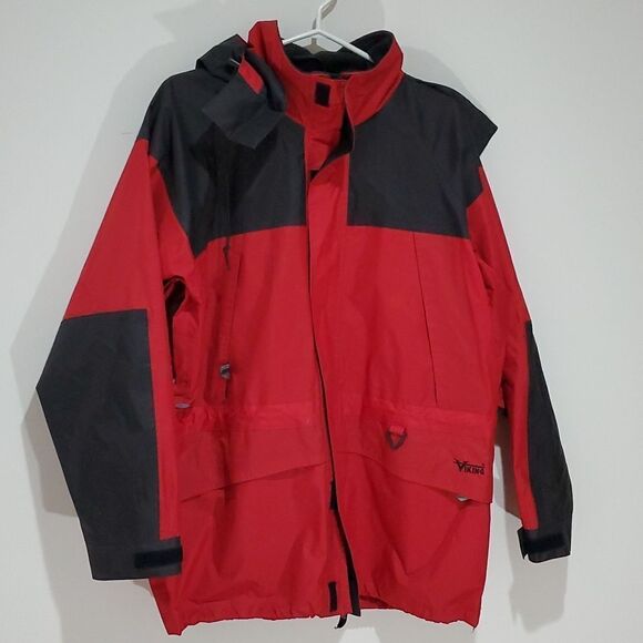 𝅺viking tempest medium red and black windbreaker jacket - Picture 1 of 8